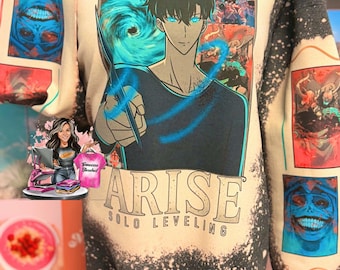 Solo Leveling | arise | Jin woo | anime | bleached sweatshirt
