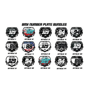BMX-nummerplaatbundel, aangepaste doosplaatstickers, doos BMX-plaatstickers, BMX-stickers
