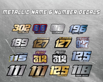 Personalized Metallic Number Decals: Waterproof Decals