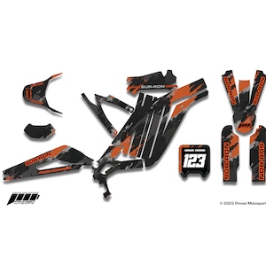 Graphismes Sur-Ron Light Bee personnalisés orange Ripper, Kit de graphismes complet Sur-Ron Light Bee, graphismes Sur-Ron Light Bee personnalisés