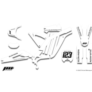 Graphismes Sur-Ron Light Bee blancs, kit de graphismes complet Light Bee