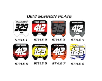 Sur-Ron Front Plate Decals, Custom Name Number Plate decals, ODI MTB Plate Decals, Surron Decals