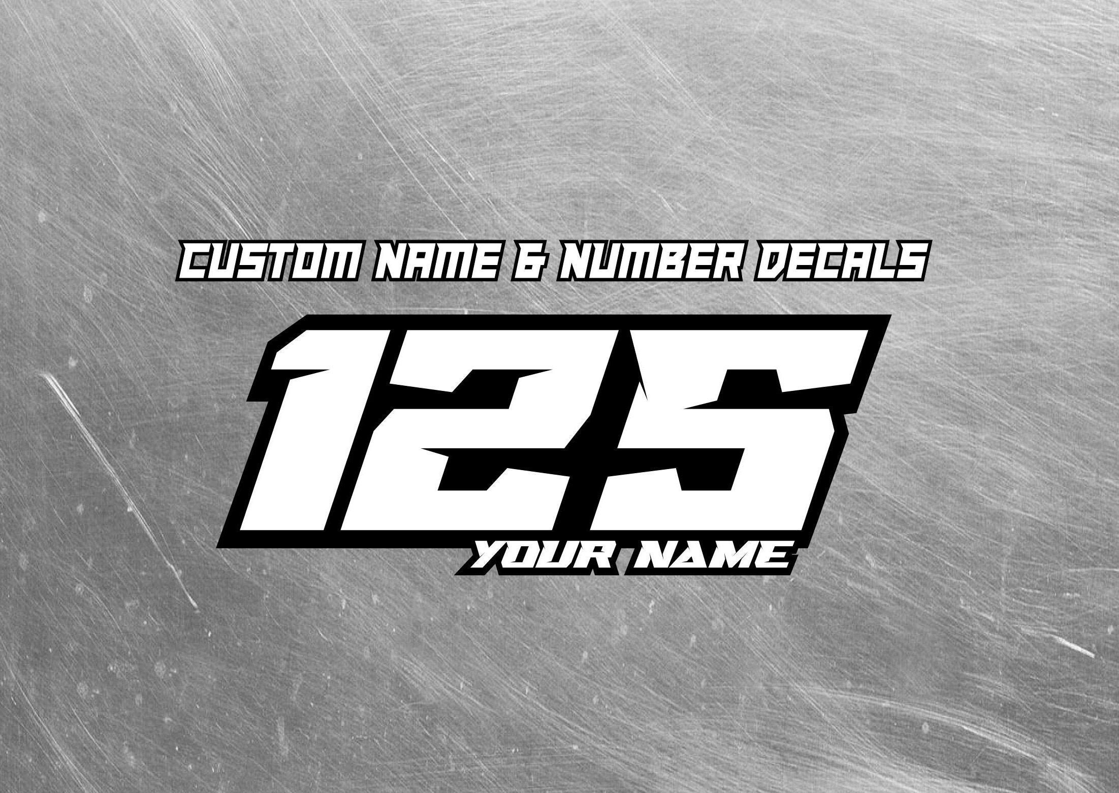 Calcomanías personalizadas de nombre y número, pegatinas de carreras  impermeables, calcomanías de deportes de motor, pegatinas personalizadas -   México