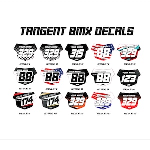 Graphiques style BMX Tangent, décalcomanies de plaque Tangent, graphiques de plaque d'immatriculation personnalisés