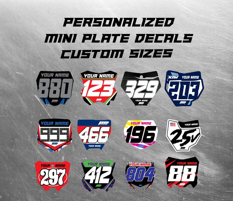 Personalized Number Plate Decals Custom Name Number Plate Etsy