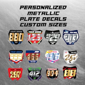 Metallic Motocross Nummernschild Aufkleber: Personalisierte Größe & Design