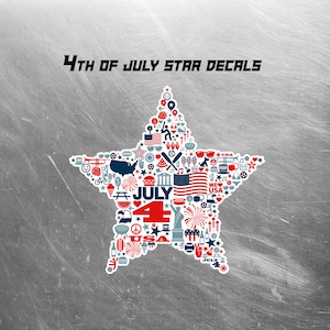 4 de julio Star Decals, Star stickers, USA Decals, 4 de julio, Decals