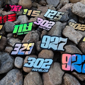 Metallic Name & Number Decals | Metallic Waterproof Metallic Stickers | Holographic Stickers