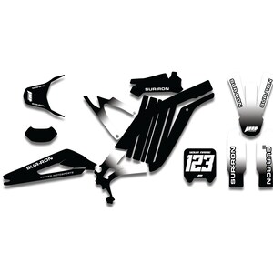 Graphismes Sur-Ron Light Bee noirs/blancs, kit de graphismes complet Light Bee