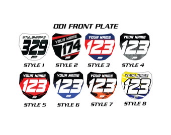 ODI Downhill Front Plate Decals, Custom Name Number Plate decals, ODI MTB Plate Decals