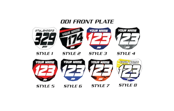 Custom ODI DH | E-bike Front Plate Graphics | Full Custom Number