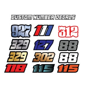 Custom Number Decals | Waterproof Stickers | Laminated Number Decals