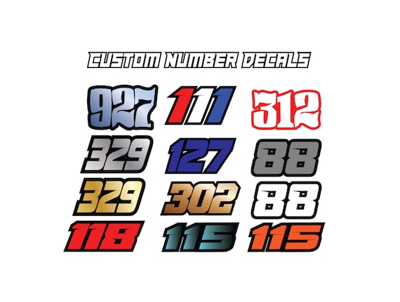 Custom Number Decals Waterproof Stickers Laminated Decals Etsy