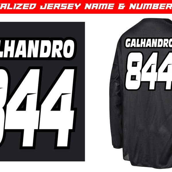 Personalized Rider ID Jersey Name and Number Iron-On Prints