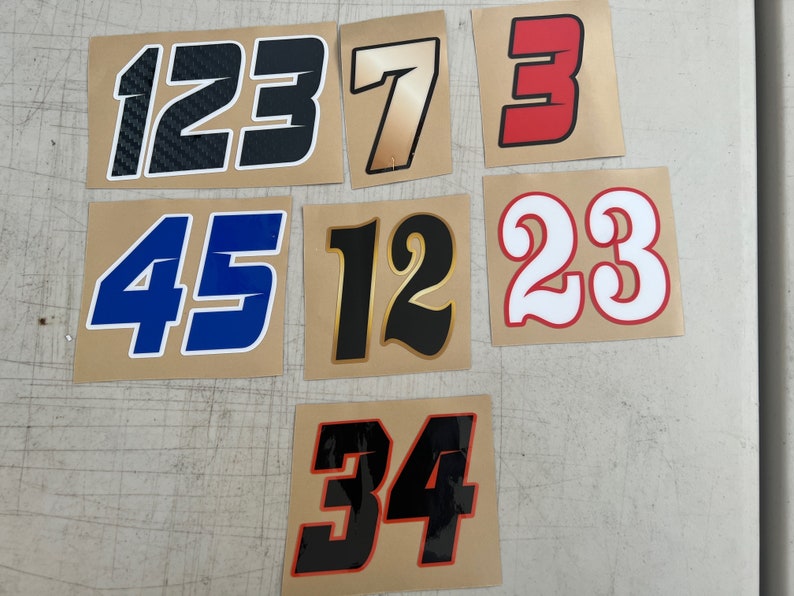 Personalized Racing Number Decals: Waterproof Stickers - Etsy