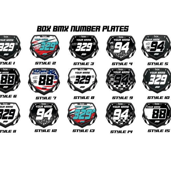 Personalized Box BMX Number Plate Decals, Custom Box Plate decals, Box BMX Plate Decals, BMX Decals