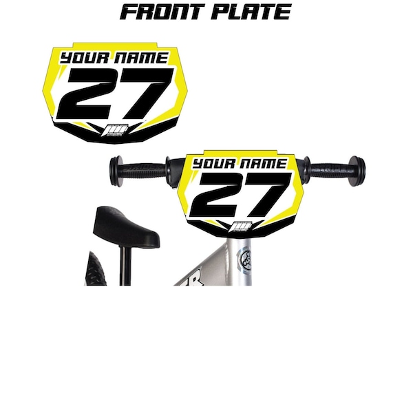 Personalisierte Fahrrad-Frontplattenaufkleber, Namensnummern-Plattenaufkleber, Frontplattenaufkleber, Laufradaufkleber