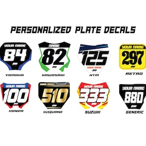 Personalized Mx Number Plate Decals | Motocross Plate Stickers
