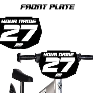 Solide stickers voorplaat loopfiets, stickers naam loopfiets nummerplaat, aangepaste stickers voorplaat, stickers loopfiets