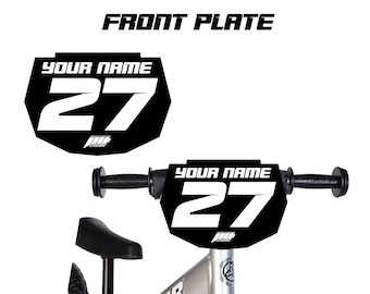 Solid Balance Bike Front Plate Decals Balance Bike Name Number Plate Decals Custom Front Plate Decals Balance Bike Decals Etsy