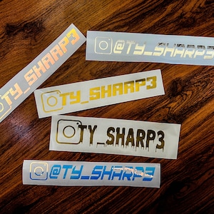 Custom Instagram Name Decal, Personalized Instagram Stickers, Social Medial Decals