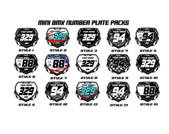 Buy 3 Custom MOTOCROSS Racing Number Plate SET OF 3 Decals MX SX ATV Go Kart In San Jacinto - Foto 7