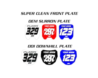Clean Surron Front Plate Decals, Personalized Name Number Plate decals, ODI MTB Plate Decals, Surron Decals, Custom Sur-ron