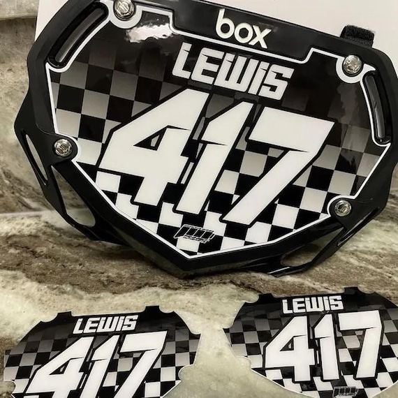 Custom BMX Number Plate Decals: Personalized Graphics, Durable Laminate | Fast Shipping