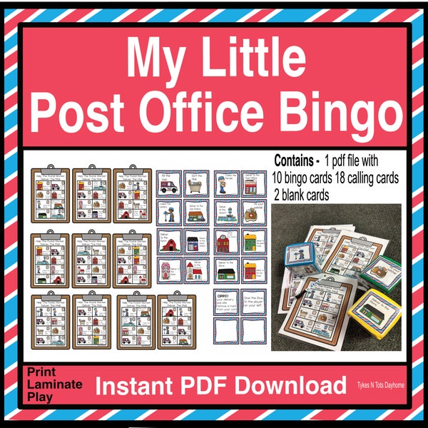 My Little Post Office Bingo Game