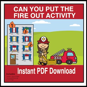 Can you put the fire out - preschool fire fighter activity