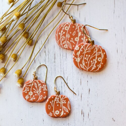 Sparkly Pumpkin Earrings For Women – Cute Dangle Earrings For Fall & Thanksgiving - View #13