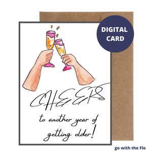 CHEERS to another year of getting older|Printable Birthday card|Funny Downloadable Birthday Beer Card|Digital Birthday Card|Instant Download