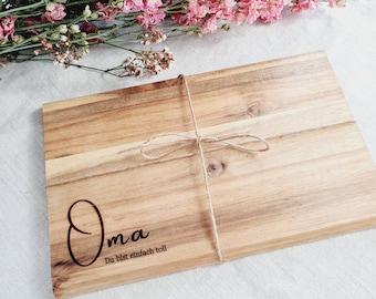 Oma Opa Geschenk, Oma Opa Weihnachten, Geschenk Muttertag, Holzbrettchen mit Gravur,  Mama Oma Frühstücksbrett, Schneidebrett personalisiert