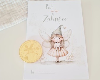 Zahnfee Brief, Zahnfee,  Zahnfee Münze, Zahnfee Geschenk, Zahndose, Milchzahndose, Milchzahndose mit name, Post von der Zahnfee, Zahnfeepost