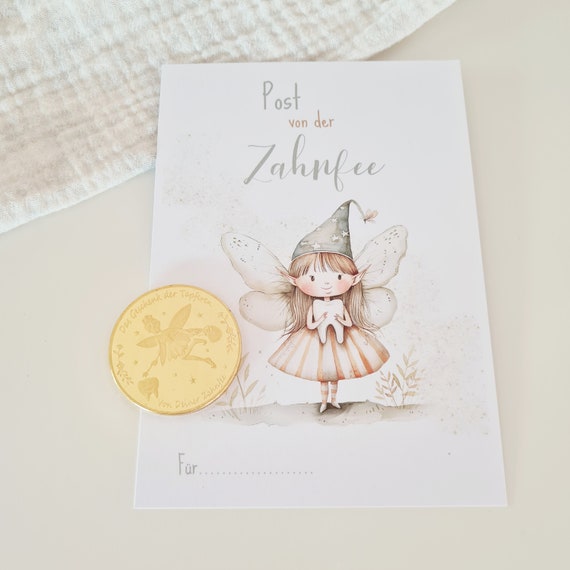 Zahnfee Brief, Zahnfee,  Zahnfee Münze, Zahnfee Geschenk, Zahndose, Milchzahndose, Milchzahndose mit name, Post von der Zahnfee, Zahnfeepost