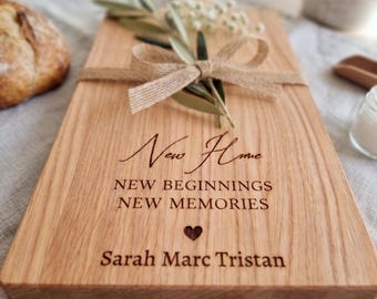 Personalized cutting board for family and friends - housewarming, moving, construction, topping-out ceremony - gift idea, birthday, house, apartment, new home
