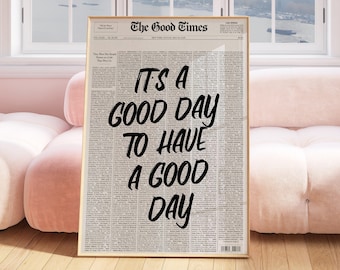 Typography Print, Newspaper Poster, Retro Trendy Black White Wall Art, Bar Cart Art, Aesthetic Print, Vintage Poster, Retro Trendy Art