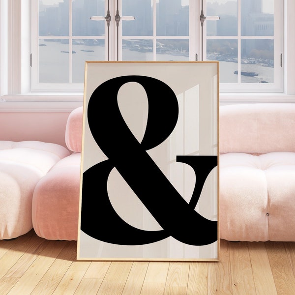 Ampersand Typography Printable Poster Trendy Wall Print Minimalistic Typography Wall Art
