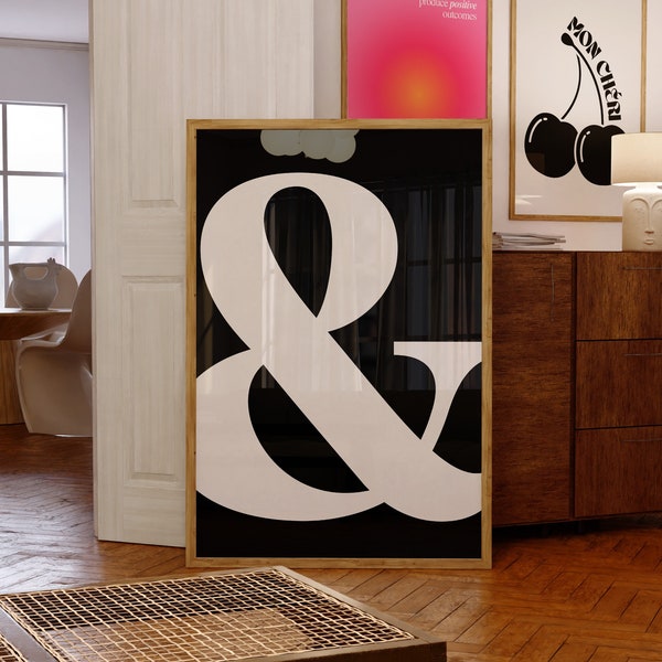 Ampersand Typography Printable Poster Trendy Wall Print Minimalistic Typography Wall Art