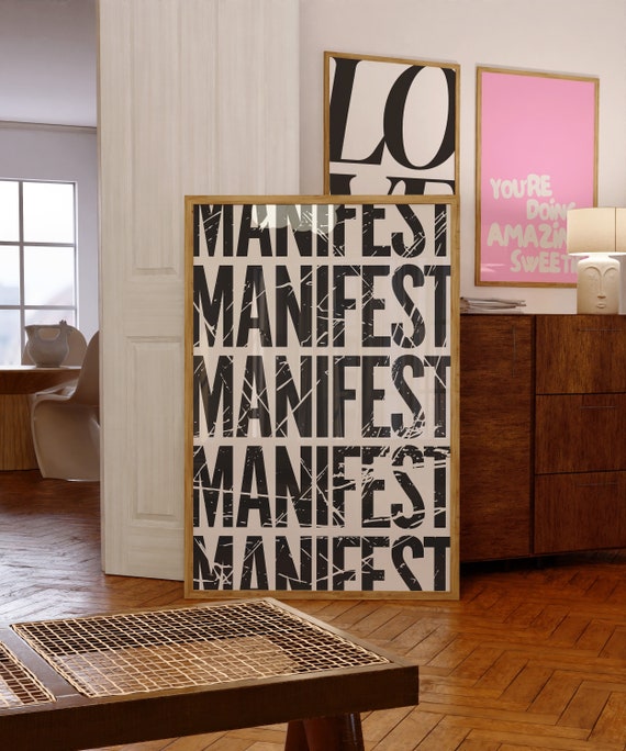 Manifest Wall Print Inspirational Motivational Quote Manifest Printable Typography Digital Download Print, Manifest That Shit