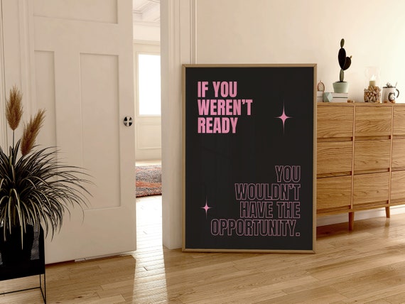 Preppy Room Decor Bedroom Wall Art Trendy Funky Positivity, Girly Wall Art, Quote Wall Print Dorm Room Prints, Positivity Poster, Room Decor
