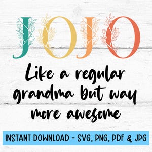 Jojo SVG, cadeaux Jojo grand-mère, fichier coupé Jojo, conception Jojo, grand-mère SVG, cadeau pour Jojo, dessins Cricut, fichiers numériques Svg, cadeaux Jojo