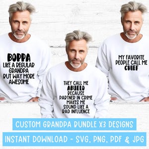 Paquete SVG de apodo de abuelo, PNG de abuelo personalizado, regalos para abuelos, diseños para abuelos, regalo para abuelos, camiseta de abuelo SVG, regalo para abuelos