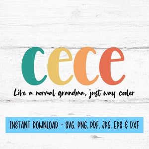 Cece SVG, fichier coupé Cece, Cece Design, grand-mère SVG, cadeau pour Cece, dessins Cricut, fichiers numériques Svg, fichiers SVG pour Cricut, téléchargement numérique