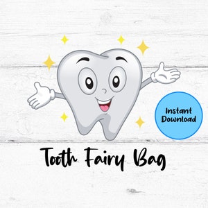 Sac fée des dents SVG - téléchargement numérique de sac de fée des dents, fichier numérique SVG, téléchargement numérique de fée des dents, fichiers SVG de sac de fée des dents pour Cricut