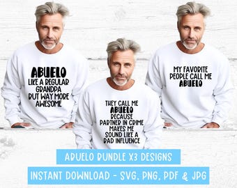 Abuelo SVG Bundle, Abuelo PNG, Abuelo Grandpa Gifts, Abuelo Design, Gift for Abuelo, Abuelo Tshirt Svg, New Abuelo Gift