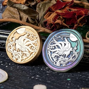 Selo de cera de raposa de nove caudas, selo de cera para embalagem de raposa, selo de cera para casamento, selos de cera para convites, selo de cera Cutsom, kit de selo de cera