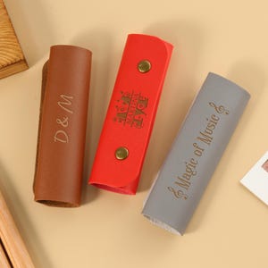 Porte-pilons personnalisé,Cadeau pour amateur de batterie,Sac pour baguettes,Étuis pour baguettes,Porte-pilons en cuir,Cadeaux personnalisés pour batteur