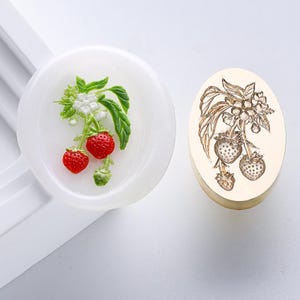 Ovale lakzegels aardbei, bloemenhuwelijkszegels, aangepaste lakzegels, gevormde onregelmatige zegels, lakzegelkits