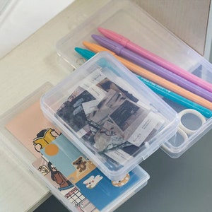 Kunststoff-Aufbewahrungsbox, Schreibtischaufbewahrung, Aufkleber Aufbewahrungsbox, Scrapbook Organizer, Planer Aufbewahrung, Perlenbehälter, Aufbewahrung von Schreibwaren, Journal